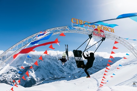 Red Bull Circus Meets Skiing as Fabian Bösch’s ‘Circus Bösch’ Thrills in the Heart of the Swiss Alps